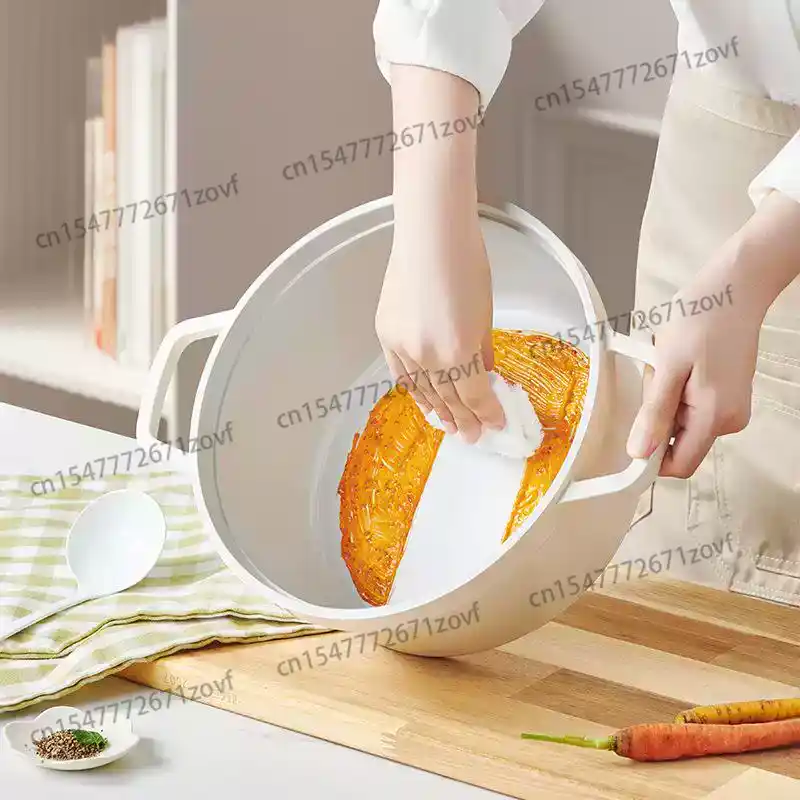 Dutch Oven Enamel - エナメル加工の鋳造アルミニウム製ダッチオーブン（蓋付き）、家庭用多機能ストックポット、頑丈で多用途な調理器具