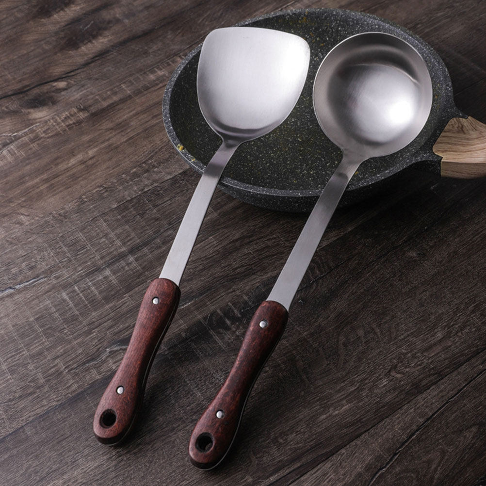 ステンレス製食器 木製ハンドル付きフライパン用スパチュラ キ - Home Cooking Utensils のレビューと価格