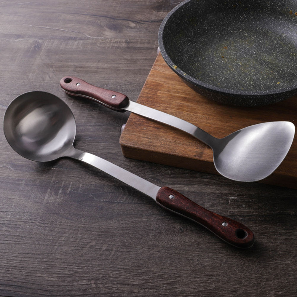 ステンレス製食器 木製ハンドル付きフライパン用スパチュラ キ - Home Cooking Utensils のレビューと価格