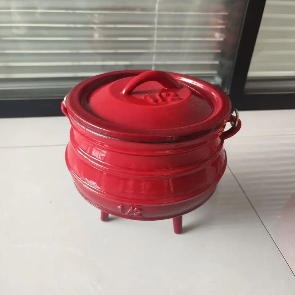 1/2 #   鋳鉄ホーロー製ダッチオーブン、三脚付き大釜、 - Dutch Oven Enamel のレビューと価格