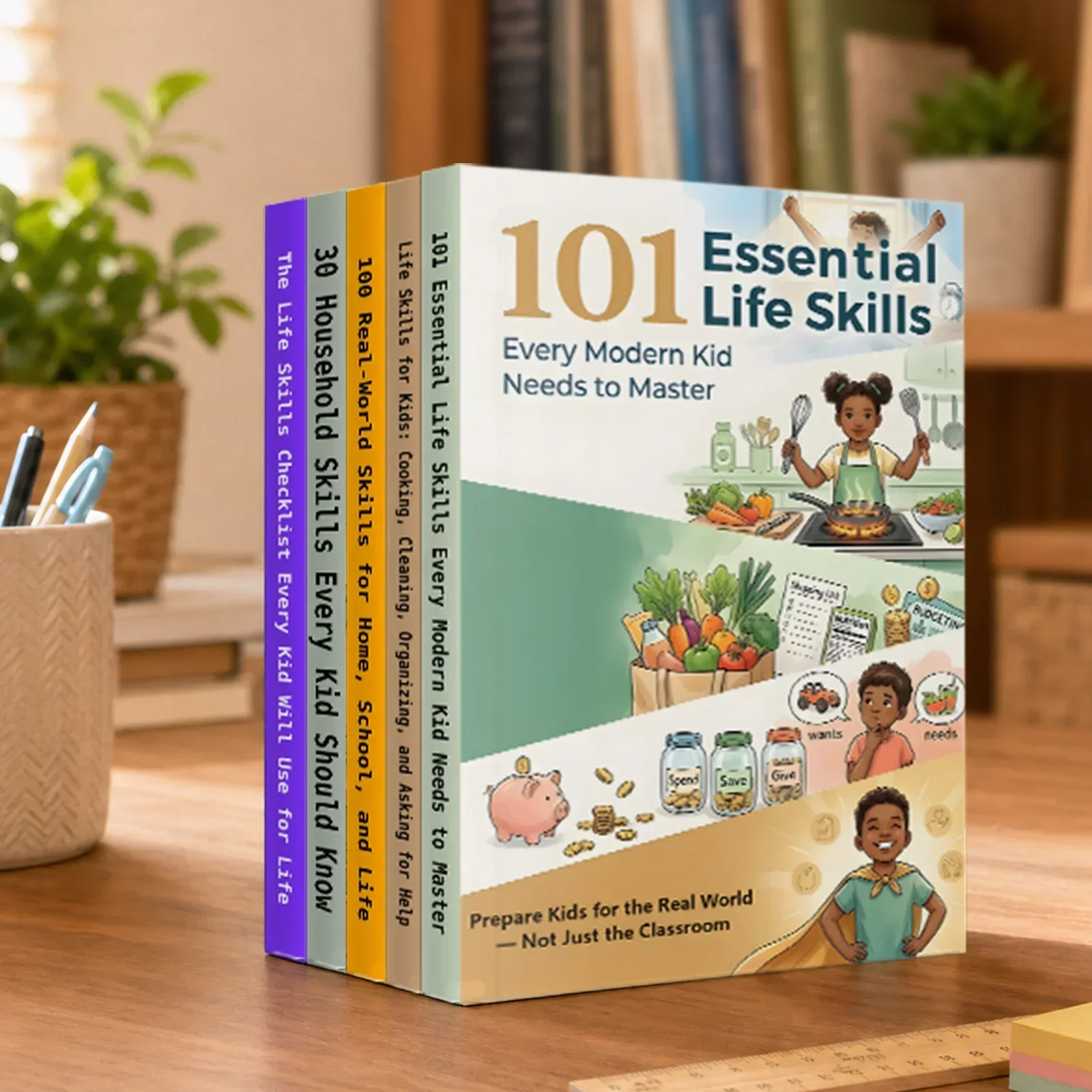 5冊セットの子供向け生活スキルコレクション、家庭、学校、日常 - Home Cooking Book のレビューと価格