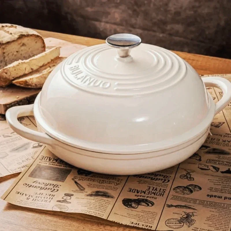 11インチの赤いエナメル鋳鉄製パン型（蓋付き）サワードウパン - Dutch Oven Enamel のレビューと価格