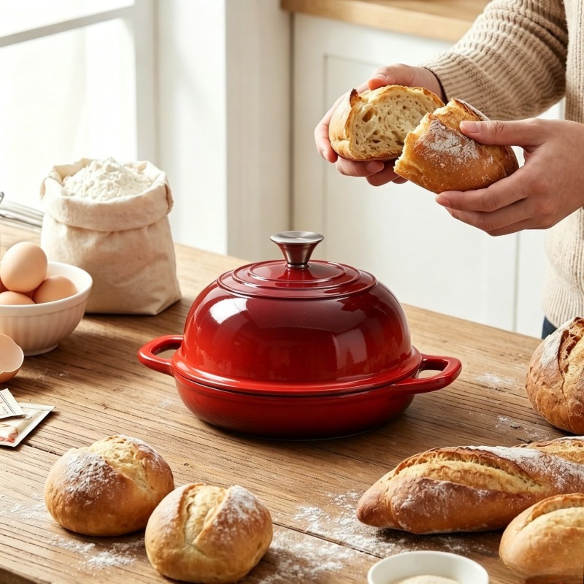 9.5インチのエナメル加工鋳鉄製ダッチオーブン（ドーム型蓋付 - Dutch Oven Enamel のレビューと価格