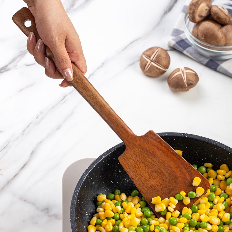 1PC-焦げ付き防止パン用木製スパチュラ。家庭用キッチン用の - Home Cooking Utensils のレビューと価格