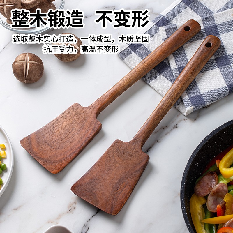 1PC-焦げ付き防止パン用木製スパチュラ。家庭用キッチン用の - Home Cooking Utensils のレビューと価格