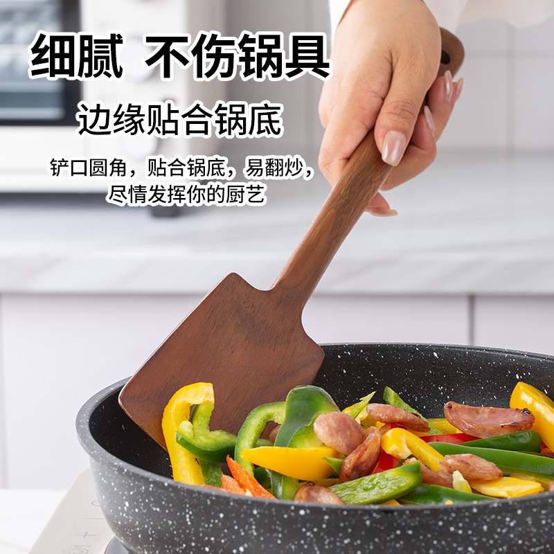 1PC-焦げ付き防止パン用木製スパチュラ。家庭用キッチン用の - Home Cooking Utensils のレビューと価格