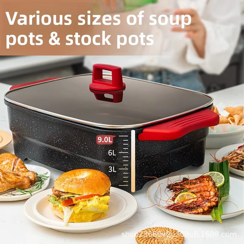 電気鍋 家庭用 多機能一体型鍋 金属製ボディ 1501W パ - Home Cooking In のレビューと価格