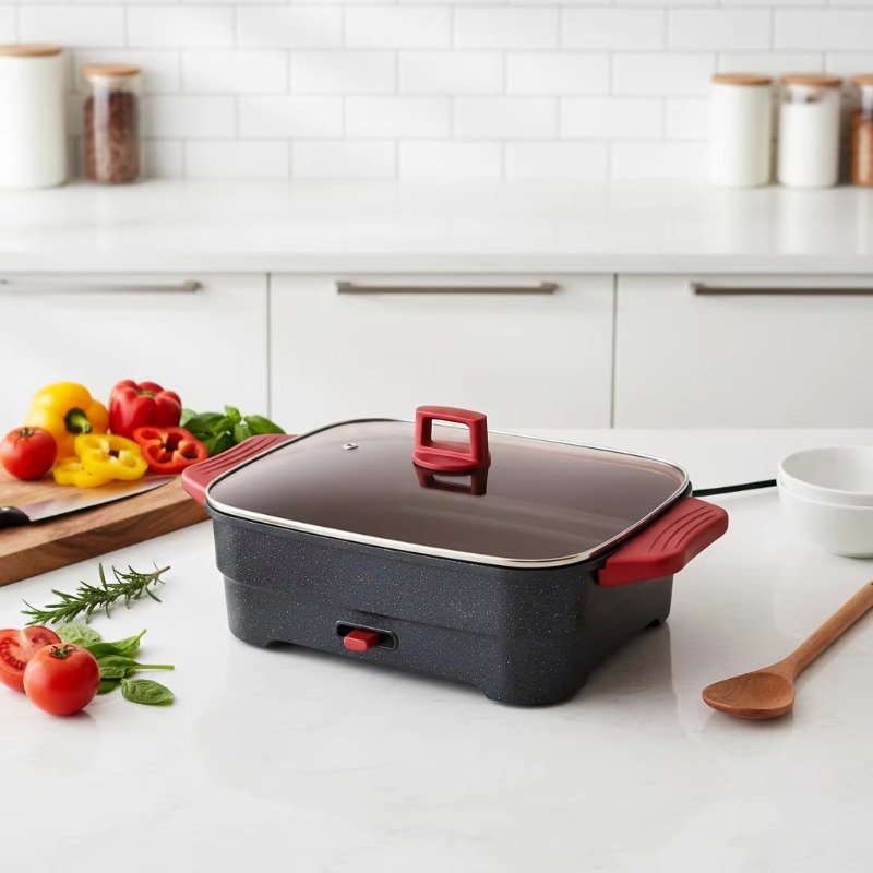 電気鍋 家庭用 多機能一体型鍋 金属製ボディ 1501W パ - Home Cooking In のレビューと価格