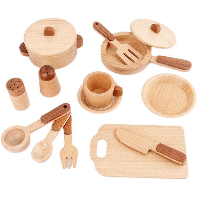 マオドゥオ おもちゃ ブナ材製 キッズキッチン プレイセット - Home Cooking Utensils のレビューと価格