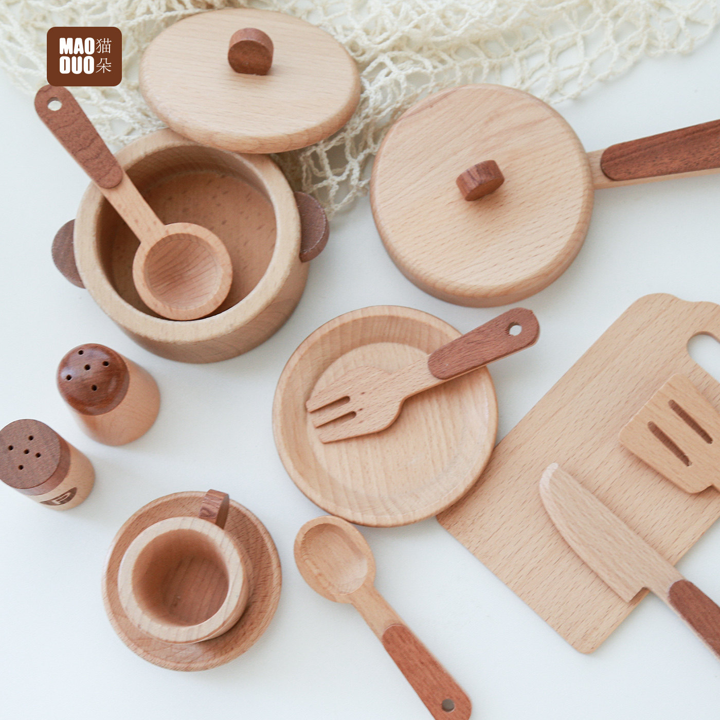マオドゥオ おもちゃ ブナ材製 キッズキッチン プレイセット - Home Cooking Utensils のレビューと価格