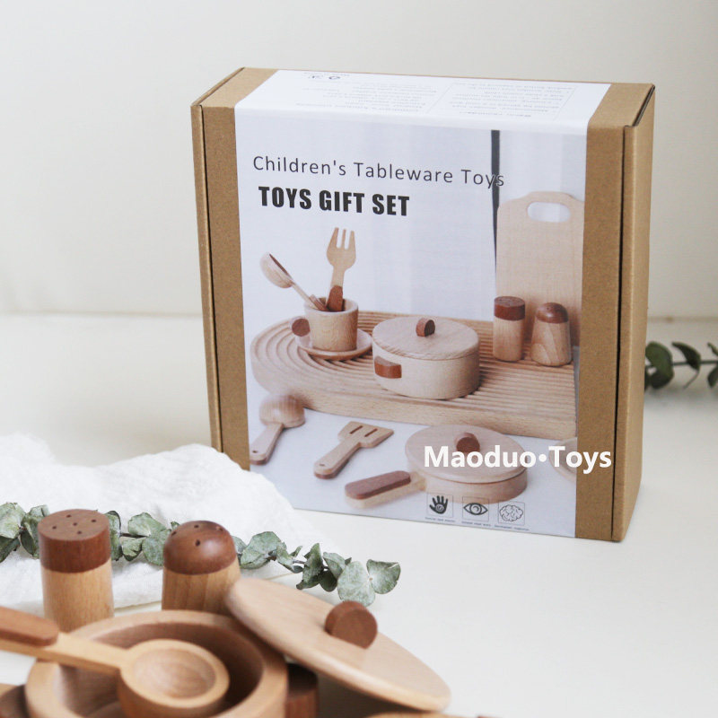 マオドゥオ おもちゃ ブナ材製 キッズキッチン プレイセット - Home Cooking Utensils のレビューと価格