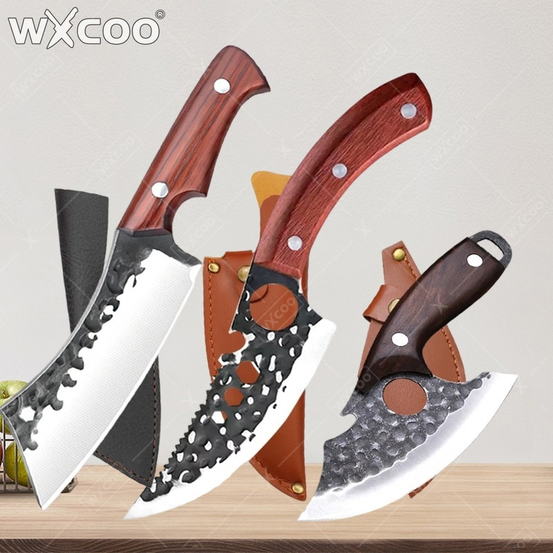WXCOO高炭素手鍛造肉切り包丁ステンレス鋼BBQ肉切りキッ - Wok Carbon Steel のレビューと価格