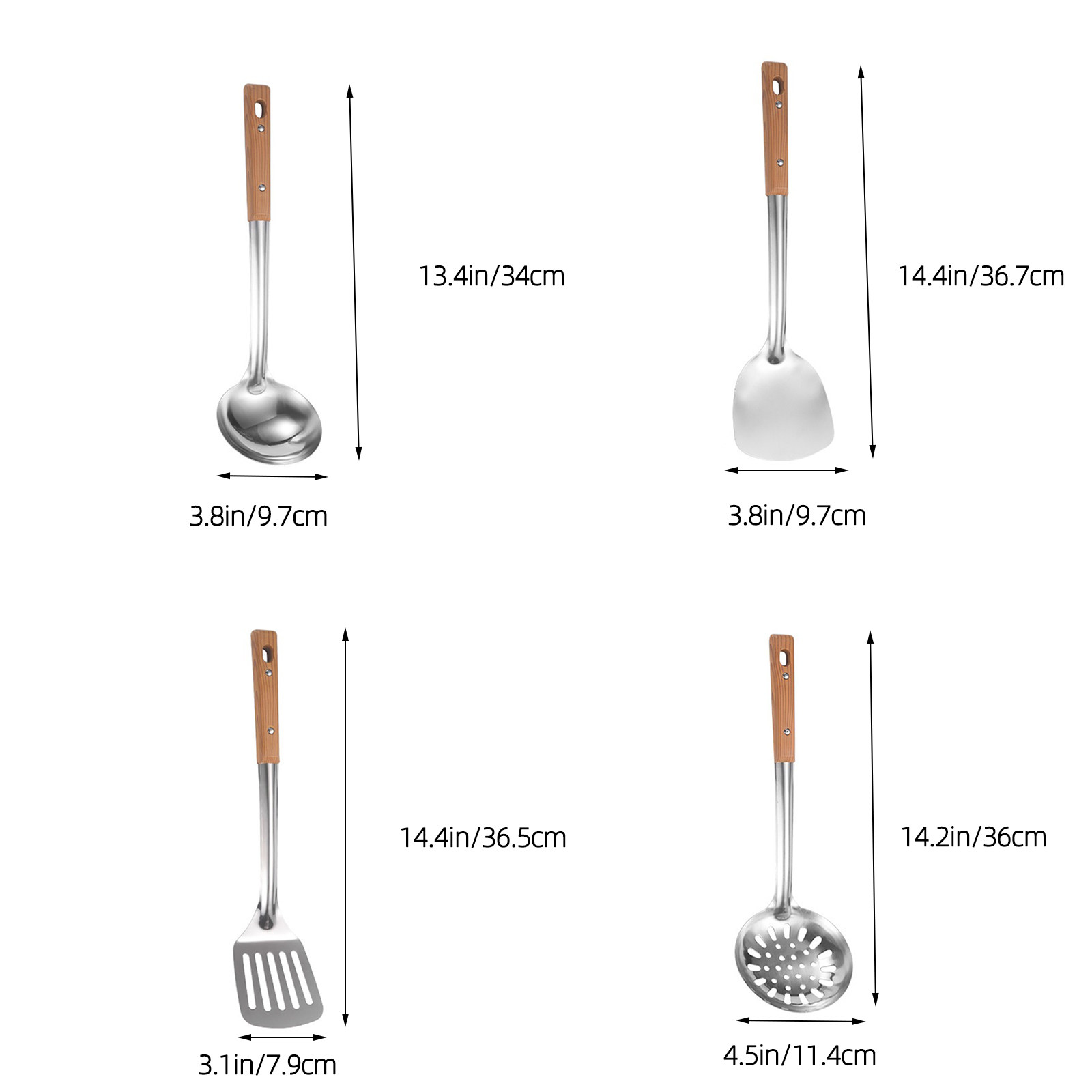 4点セット ステンレス製調理器具セット 人間工学に基づいたハ - Home Cooking Utensils のレビューと価格