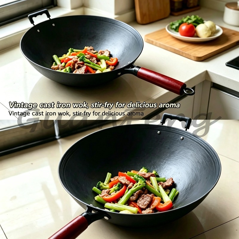 手鍛造鉄鍋、中華鍋、無塗装の健康的な鉄製調理器具、家庭用キッ - Home Cooking In Chinese のレビューと価格