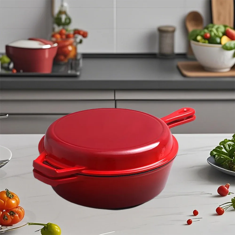 蓋付き2-in-1鋳鉄エナメルオーブン、11インチのダッチ鋳 - Dutch Oven Enamel のレビューと価格
